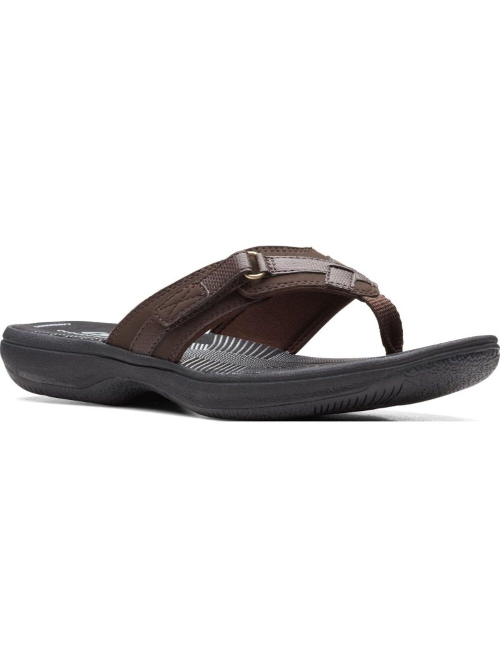 Women's Dark Brown Black Thong Solid Open Toe Breeze Sea Flip-Flop Casual Shoes